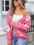 Angel Wings Flower Open Front Long Sleeve Cardigan - Hovatok