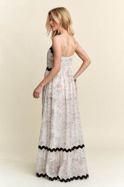 ADORA Floral Adjustable Strap Maxi Cami Dress - Hovatok