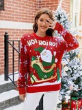 Santa Round Neck Long Sleeve Sweater - Hovatok