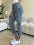 Judy Blue Full Size High Waist Cuff Hem Jeans - Hovatok