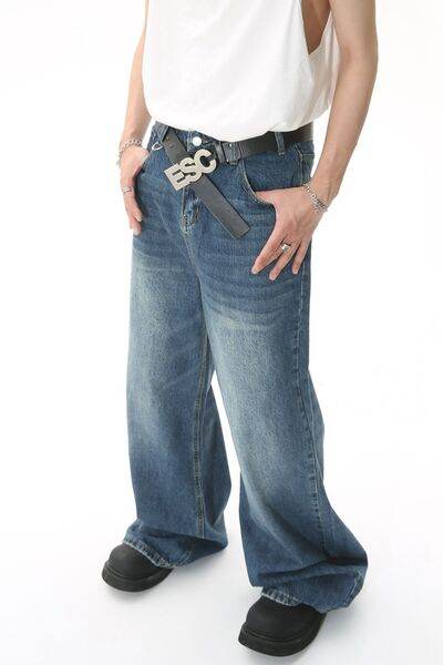Wide Leg Jeans with Pockets - Hovatok