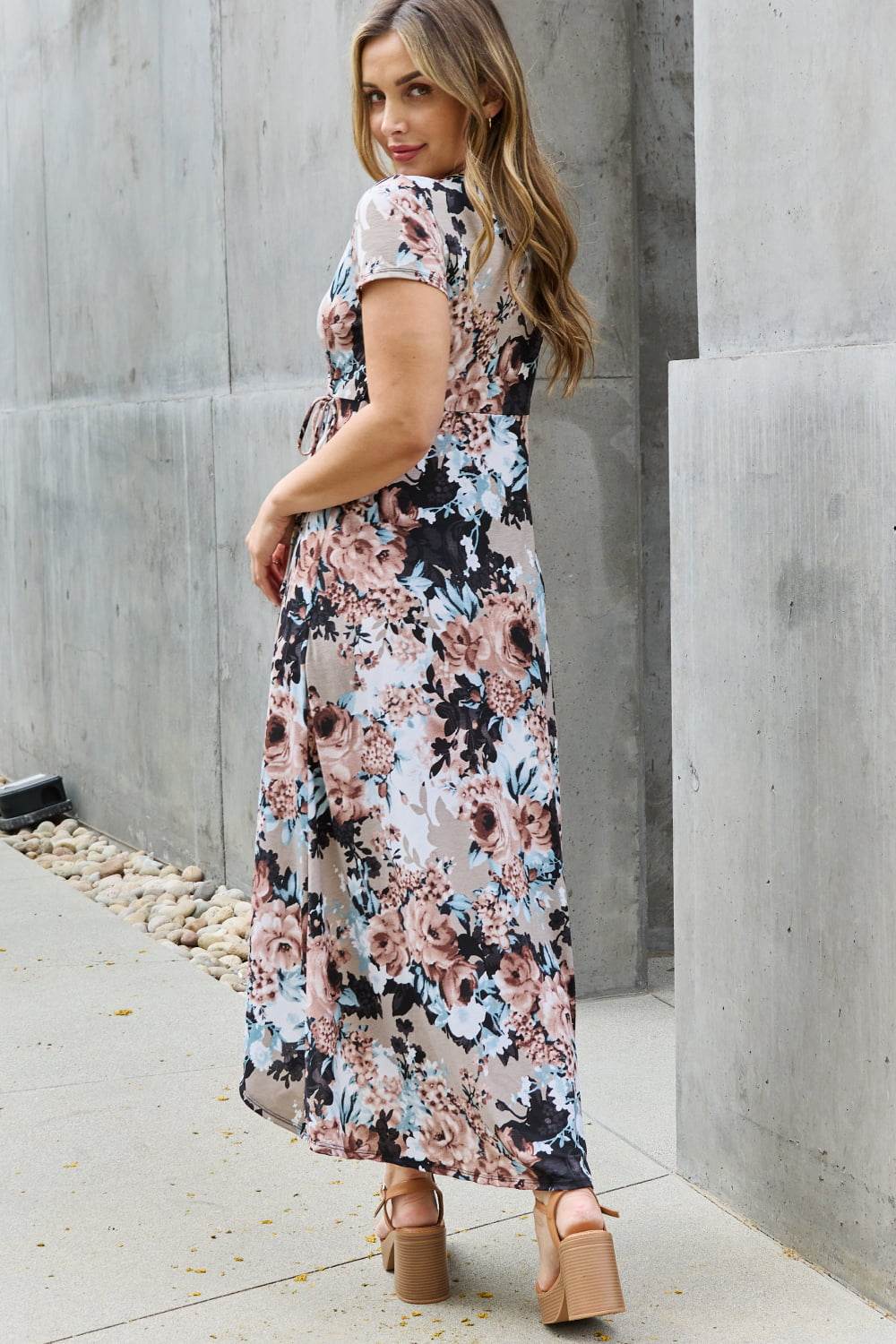 Heimish Give Me Roses Full Size Floral Maxi Wrap Dress - Hovatok