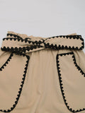 Perfee Tied Contrast Trim Shorts - Hovatok