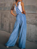 Wide Leg Denim Overalls - Hovatok