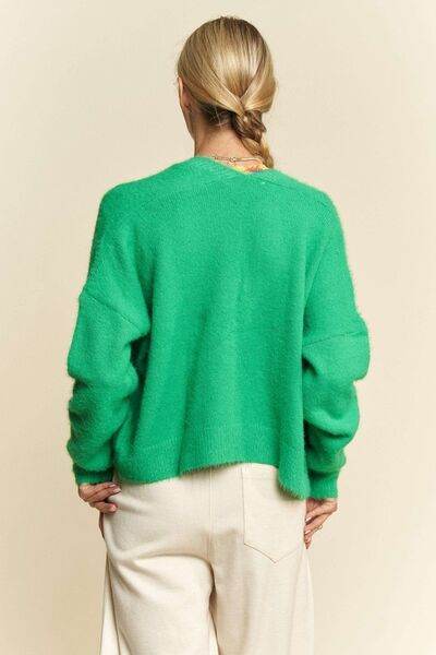 Davi & Dani Open Front Drop Shoulder Cardigan - Hovatok