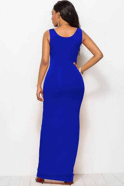 Scoop Neck Wide Strap Maxi Dress - Hovatok