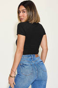 Basic Bae Full Size Ribbed Round Neck Short Sleeve T-Shirt - Hovatok