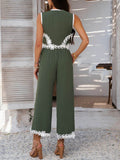 Devine Contrast Cropped Vest and Pants Set - Hovatok