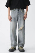 Distressed Mid Rise Men's Jeans - Hovatok