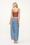 And The Why Elastic Back Pleated Baggy Jeans - Hovatok