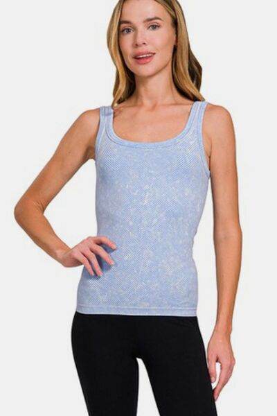 Zenana Ribbed Scoop Neck Tank - Hovatok