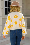 Angel Wings Floral Open Front Fuzzy Cardigan - Hovatok