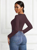 Round Neck Long Sleeve Bodysuit - Hovatok