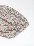 Perfee Ditsy Floral Smocked Square Neck Puff Sleeve Jumpsuit - Hovatok