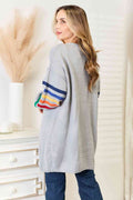 Angel Wings Multicolored Stripe Open Front Longline Cardigan - Hovatok