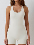Basic Bae Cutout Racerback Sleeveless Active Romper - Hovatok