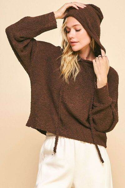 Davi & Dani Drop Shoulder Long Sleeve Hooded Sweater - Hovatok