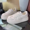 Round Toe Lace Up Platform Sneakers - Hovatok