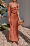 One Shoulder Sleeveless Maxi Dress - Hovatok