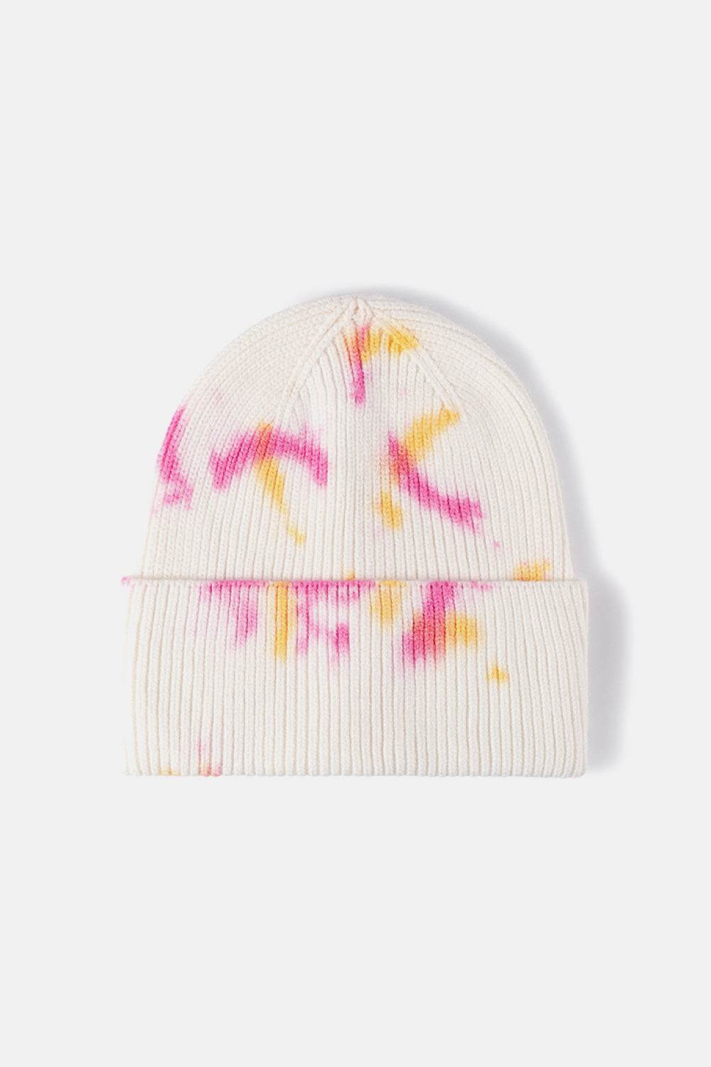 Tie-Dye Cuffed Rib-Knit Beanie Hat - Hovatok