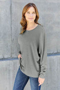 Double Take Full Size Round Neck Long Sleeve T-Shirt - Hovatok