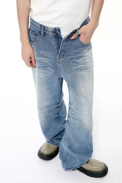 Wide Leg Jeans with Pockets - Hovatok