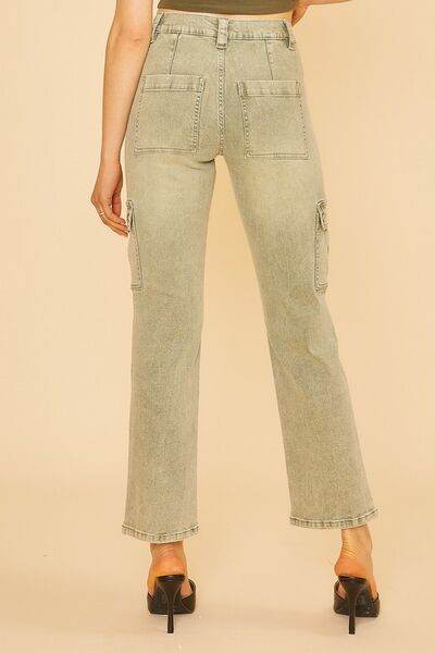 Annie Wear Straight Leg Jeans with Cargo Pockets - Hovatok