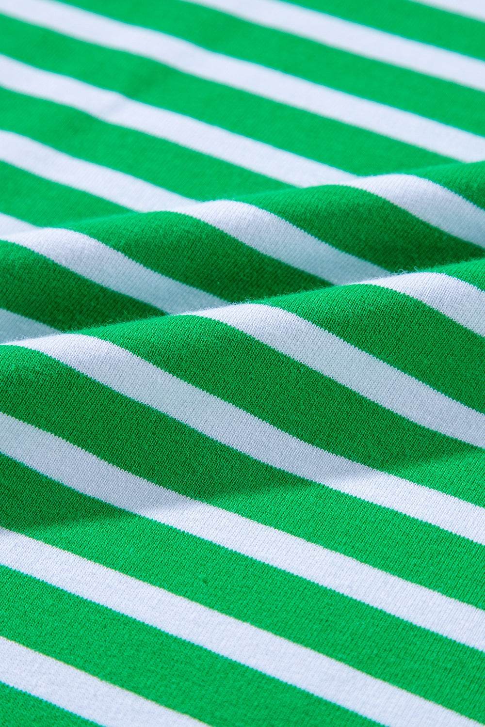 Striped Round Neck Short Sleeve Top and Shorts Set - Hovatok