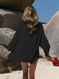 Embroidered Open Front Long Sleeve Cover Up - Hovatok
