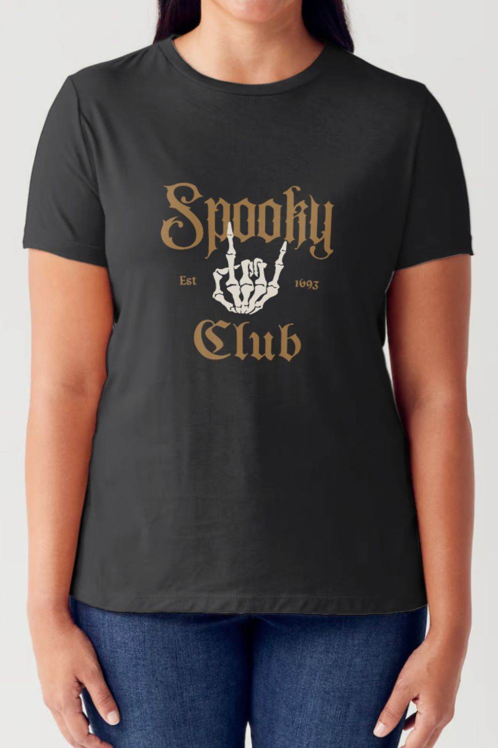 Simply Love Full Size SPOOKY CLUB Short Sleeve Tubular T-Shirt - Hovatok