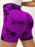 Tie-Dye High Waist Active Shorts - Hovatok