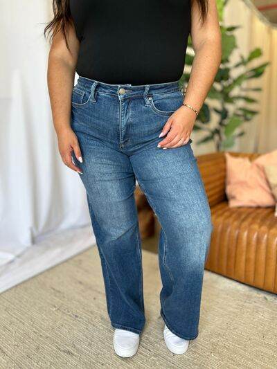 RFM Full Size High Rise Tummy Control Wide Leg Jeans - Hovatok