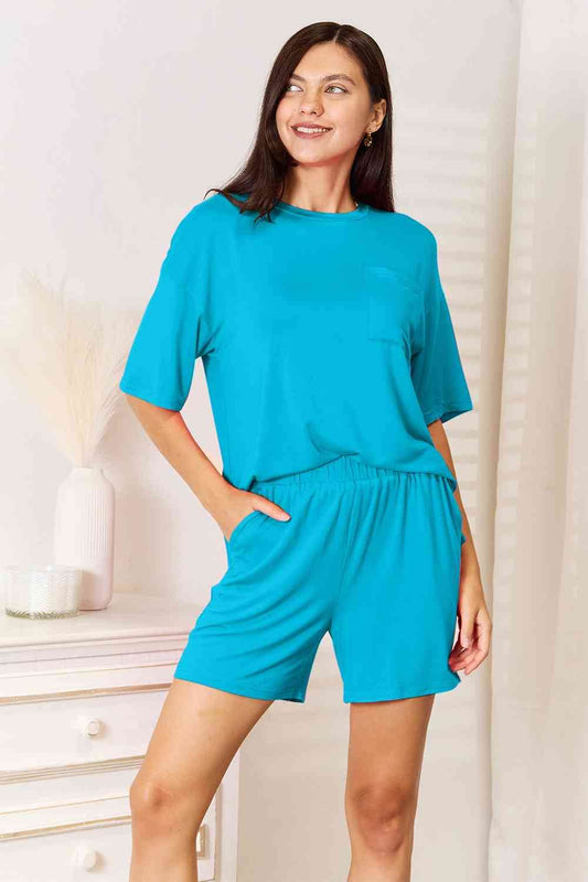 Basic Bae Full Size Soft Rayon Half Sleeve Top and Shorts Set - Hovatok