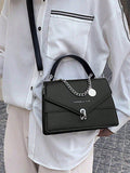 Chain PU Leather Detachable Shoulder Strap Handbag - Hovatok