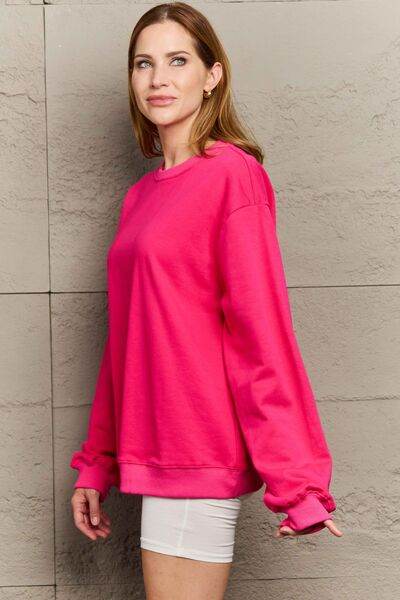Full Size Round Neck Long Sleeve Sweatshirt - Hovatok