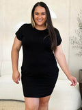 Basic Bae Full Size Round Neck Short Sleeve Dress with Pockets - Hovatok