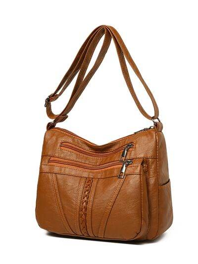 PU Leather Adjustable Strap Shoulder Bag - Hovatok