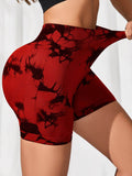 Tie-Dye High Waist Active Shorts - Hovatok
