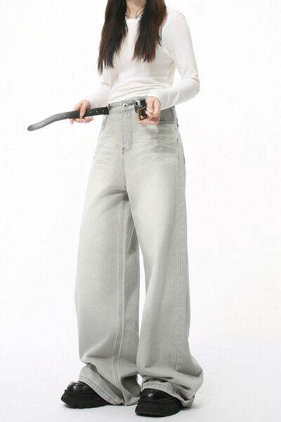 Wide Leg Jeans with Pockets - Hovatok