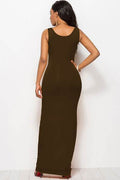 Scoop Neck Wide Strap Maxi Dress - Hovatok