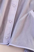 Double Take Snap Down Contrast Fleece Jacket with Pockets - Hovatok