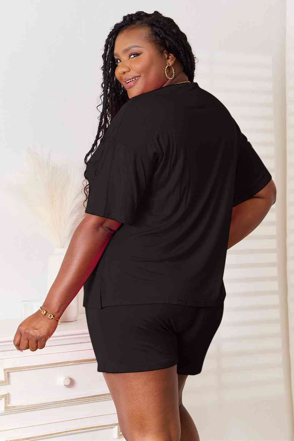 Basic Bae Full Size Soft Rayon Half Sleeve Top and Shorts Set - Hovatok