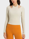 Millennia Halter Neck Long Sleeve Sporty Top - Hovatok