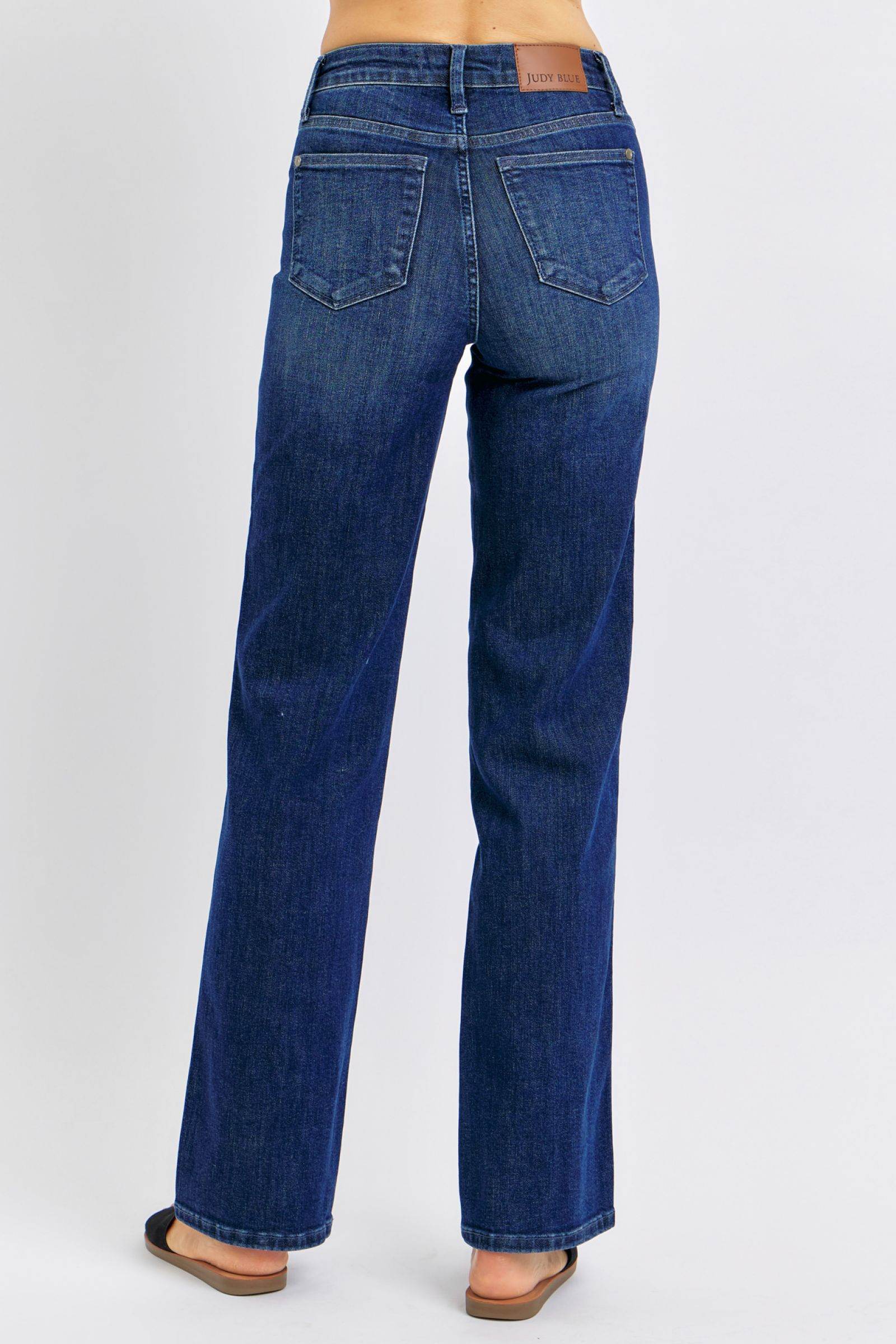 Judy Blue Full Size Tummy Control Straight Jeans Plus Size - Hovatok