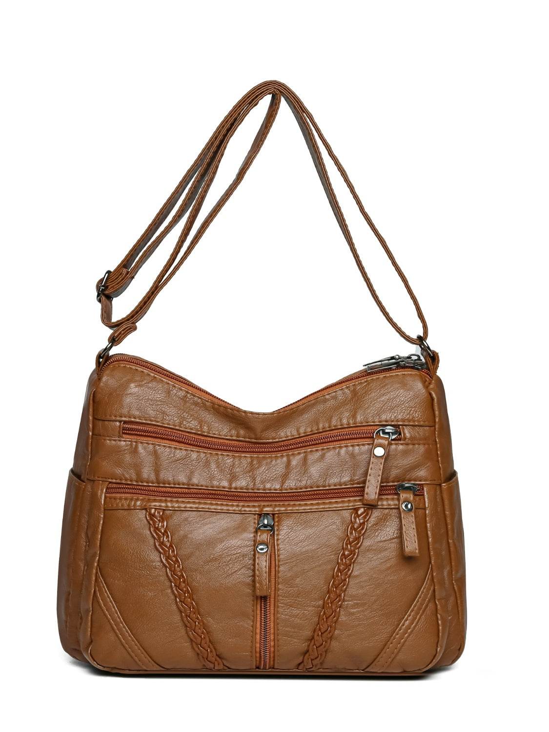 Adjustable Strap PU Leather Shoulder Bag - Hovatok