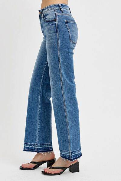 RISEN Full Size Raw Hem Ankle Bootcut Jeans Plus Size - Hovatok