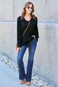 Basic Bae Full Size V-Neck Long Sleeve Top - Hovatok