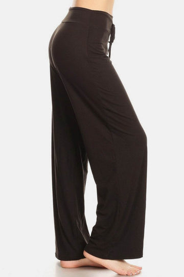 Leggings Depot High Waist Drawstring Wide Leg Pants - Hovatok