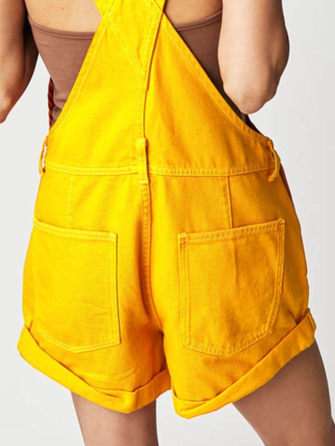 Square Neck Wide Strap Denim Overalls - Hovatok