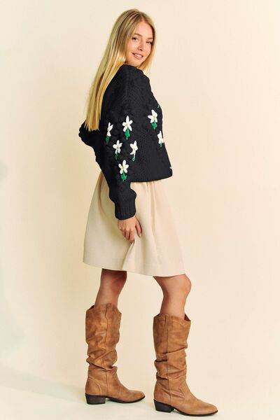 Davi & Dani Floral Pattern Button Down Cardigan - Hovatok